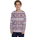 Ukrainian Folk Seamless Pattern Ornament Kids  Crewneck Sweatshirt