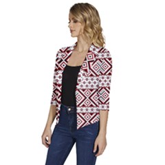 Women s Draped Front 3/4 Sleeve Shawl Collar Jacket 