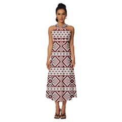 Sleeveless Cross Front Cocktail Midi Chiffon Dress 