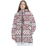 Ukrainian Folk Seamless Pattern Ornament Women s Multi Pockets Zip Ski and Snowboard Waterproof Breathable Jacket