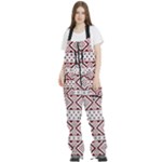 Ukrainian Folk Seamless Pattern Ornament Women s Front Zip Ski And Snowboard Bib Pants