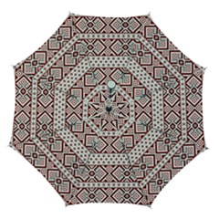 Ukrainian Folk Seamless Pattern Ornament Automatic Folding Umbrella with Case (Medium) from ArtsNow.com