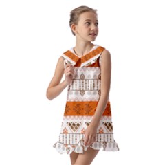 Kids  Pilgrim Collar Ruffle Hem Dress 