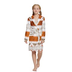 Ethnic Traditional Seamless Pattern Kids  Long Sleeve Velvet Lounge Robe from ArtsNow.com