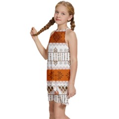 Kids  Halter Collar Waist Tie Chiffon Dress 