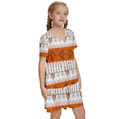 Kids  Short Sleeve Tiered Mini Dress 