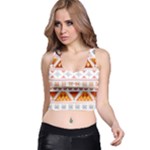 Bright Aztec Ethnic Seamless Pattern Racer Back Crop Top