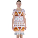 Bright Aztec Ethnic Seamless Pattern Short Sleeve Nightdress