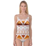 Bright Aztec Ethnic Seamless Pattern Camisole Leotard 