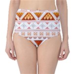 Bright Aztec Ethnic Seamless Pattern Classic High-Waist Bikini Bottoms