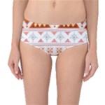 Bright Aztec Ethnic Seamless Pattern Mid-Waist Bikini Bottoms