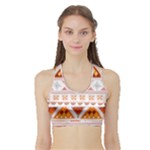 Bright Aztec Ethnic Seamless Pattern Sports Bra with Border