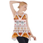 Bright Aztec Ethnic Seamless Pattern Side Drop Tank Tunic