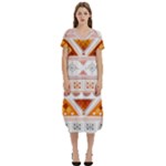 Bright Aztec Ethnic Seamless Pattern T-Shirt Midi Dress With Pockets