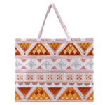 Bright Aztec Ethnic Seamless Pattern Zipper Large Tote Bag