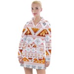 Bright Aztec Ethnic Seamless Pattern Women s Long Sleeve Casual Dress