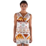 Bright Aztec Ethnic Seamless Pattern Wrap Front Bodycon Dress