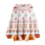 Bright Aztec Ethnic Seamless Pattern High Waist Skirt