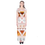 Bright Aztec Ethnic Seamless Pattern Short Sleeve Maxi Dress