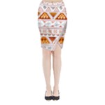 Bright Aztec Ethnic Seamless Pattern Midi Wrap Pencil Skirt