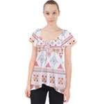 Bright Aztec Ethnic Seamless Pattern Lace Front Dolly Top