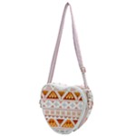 Bright Aztec Ethnic Seamless Pattern Heart Shoulder Bag