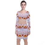 Bright Aztec Ethnic Seamless Pattern Top and Skirt Sets