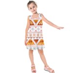 Bright Aztec Ethnic Seamless Pattern Kids  Sleeveless Dress