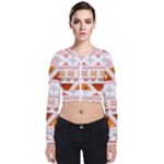 Bright Aztec Ethnic Seamless Pattern Long Sleeve Zip Up Bomber Jacket