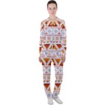 Bright Aztec Ethnic Seamless Pattern Casual Jacket and Pants Set