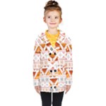 Bright Aztec Ethnic Seamless Pattern Kids  Double Breasted Button Coat