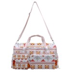 Bright Aztec Ethnic Seamless Pattern Sports Gym Duffle Bag with Shoe Compartment