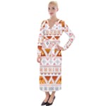 Bright Aztec Ethnic Seamless Pattern Velvet Maxi Wrap Dress