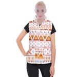 Bright Aztec Ethnic Seamless Pattern Women s Button Up Vest