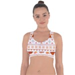 Bright Aztec Ethnic Seamless Pattern Cross String Back Sports Bra