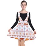 Bright Aztec Ethnic Seamless Pattern Plunge Pinafore Dress