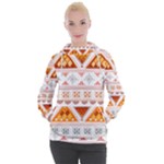 Bright Aztec Ethnic Seamless Pattern Women s Hooded Pullover