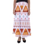 Bright Aztec Ethnic Seamless Pattern Flared Maxi Skirt