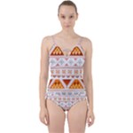 Bright Aztec Ethnic Seamless Pattern Cut Out Top Tankini Set