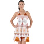 Bright Aztec Ethnic Seamless Pattern Show Some Back Chiffon Dress