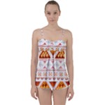 Bright Aztec Ethnic Seamless Pattern Babydoll Tankini Top