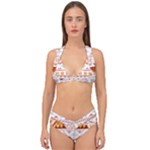 Bright Aztec Ethnic Seamless Pattern Double Strap Halter Bikini Set