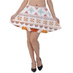 Bright Aztec Ethnic Seamless Pattern Velvet Skater Skirt