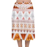 Bright Aztec Ethnic Seamless Pattern Velvet Flared Midi Skirt