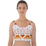 Bright Aztec Ethnic Seamless Pattern Velvet Crop Top