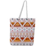 Bright Aztec Ethnic Seamless Pattern Full Print Rope Handle Tote (Large)