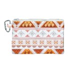 Bright Aztec Ethnic Seamless Pattern Canvas Cosmetic Bag (Medium)