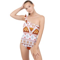 Frilly One Shoulder Swimsuit 