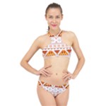 Bright Aztec Ethnic Seamless Pattern High Neck Bikini Set