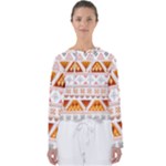 Bright Aztec Ethnic Seamless Pattern Women s Slouchy Sweat